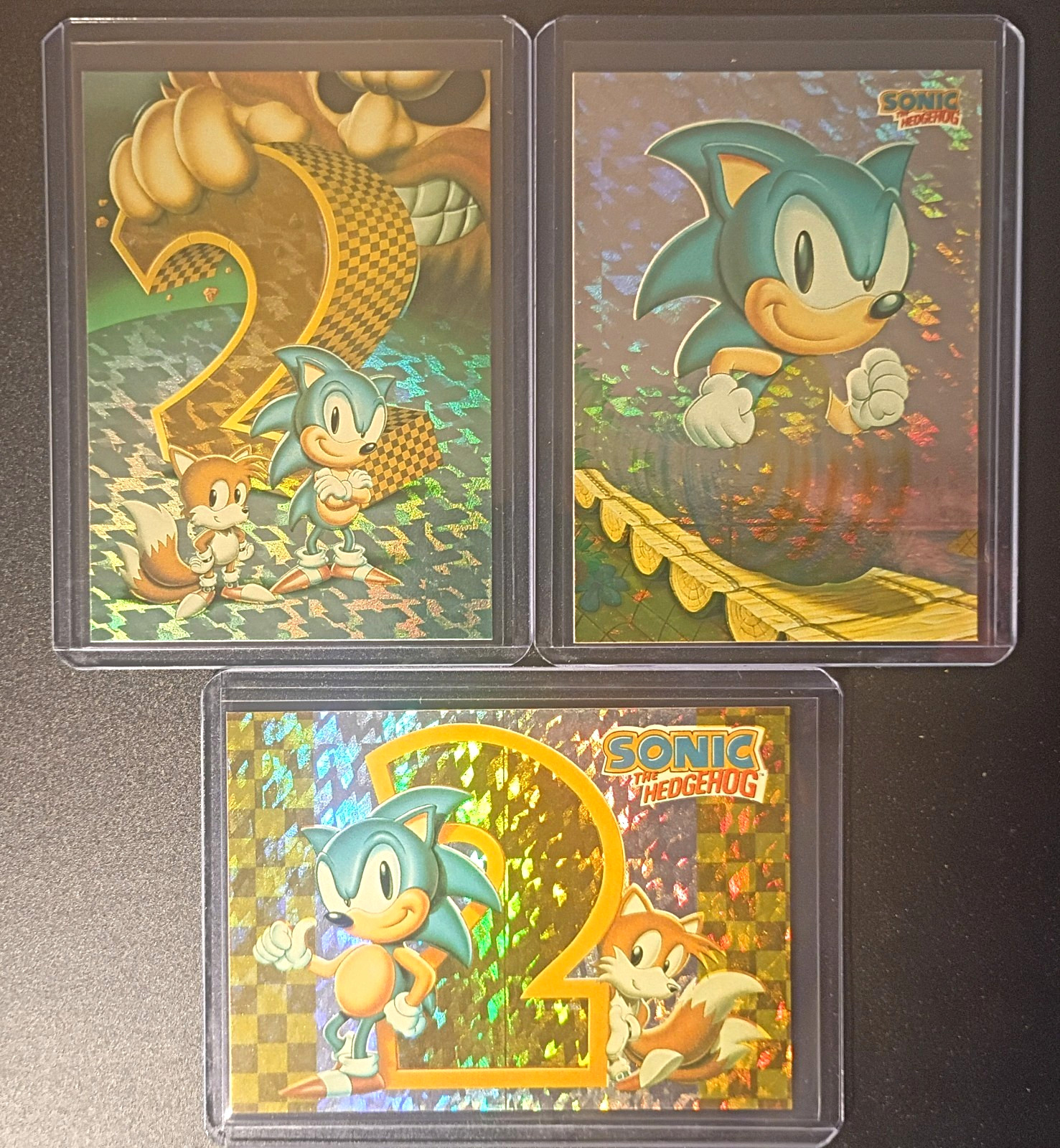 1993 Sonic the Hedgehog Hologram Prism Trading Card Lot 3 - 2/6 3/6 4/6