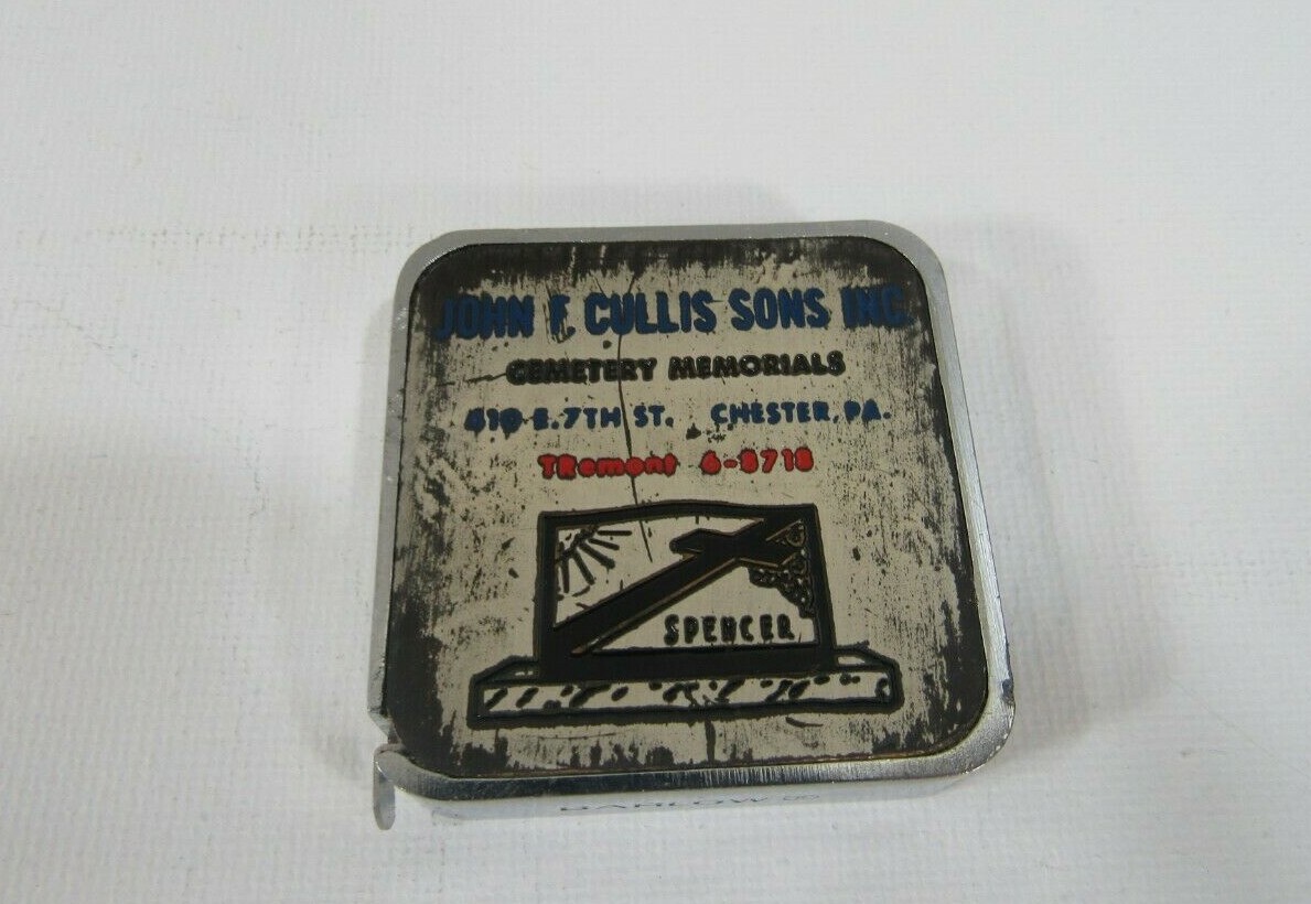 Barlow 100th Anniversary John F. Cullis Sons.Inc. Cemetary Chester Tape Measure 