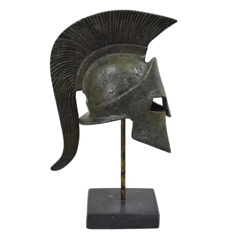 King Leonidas small bronze helmet on Marble base - 300 Spartans vs Persians