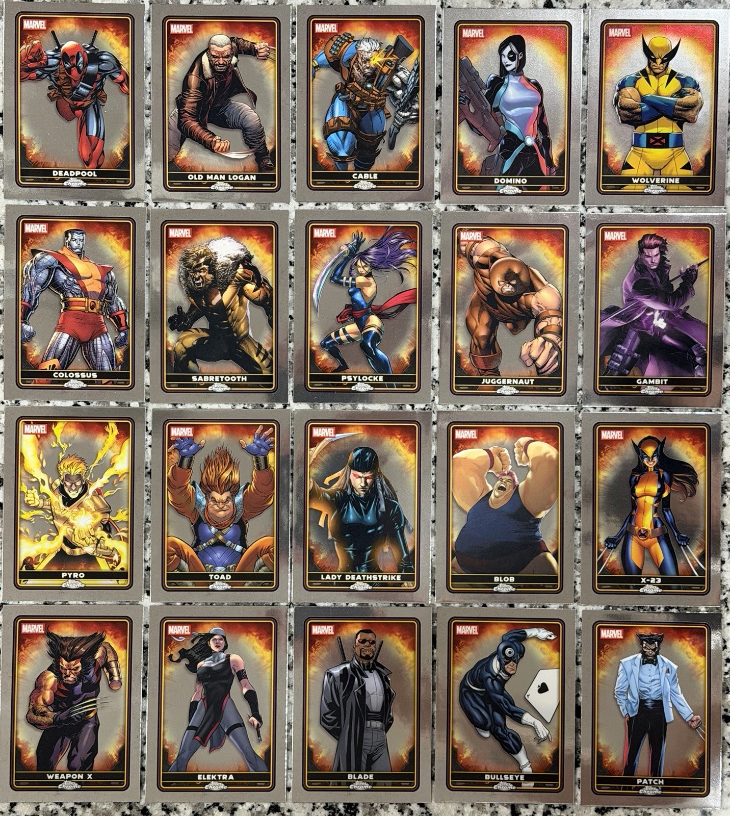 2025 Topps Chrome Marvel Deadpool & Wolverine Complete Base Set #1-#100