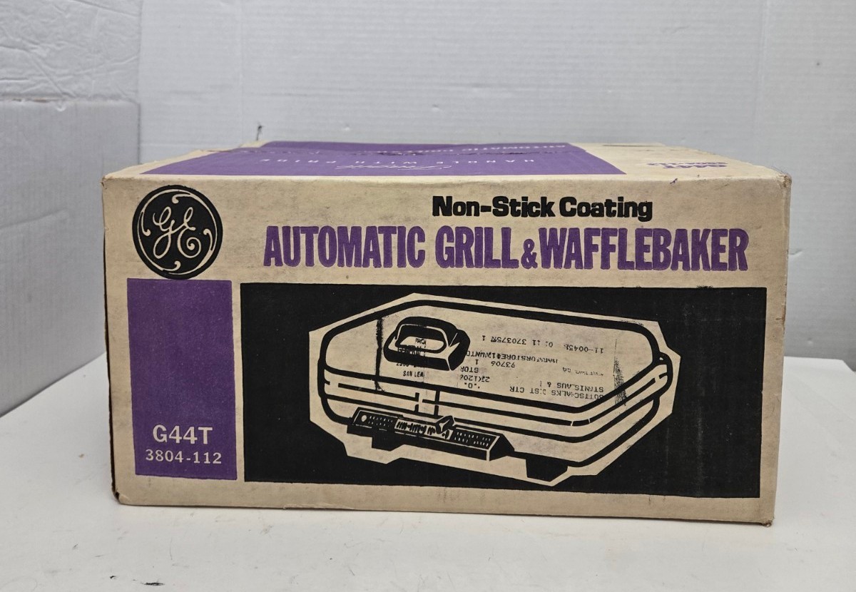 Vtg GE General Electric Automatic Grill Waffle Baker G44T USA SEALED
