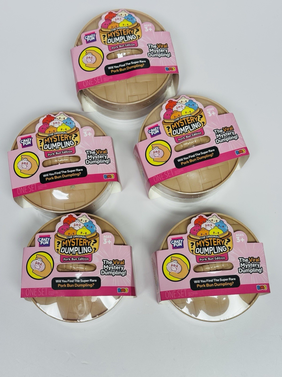 New RMS Crazy Fun Pork Bun Mystery Dumpling 2026 Lot Of 5 Squishy Toy Five Below
