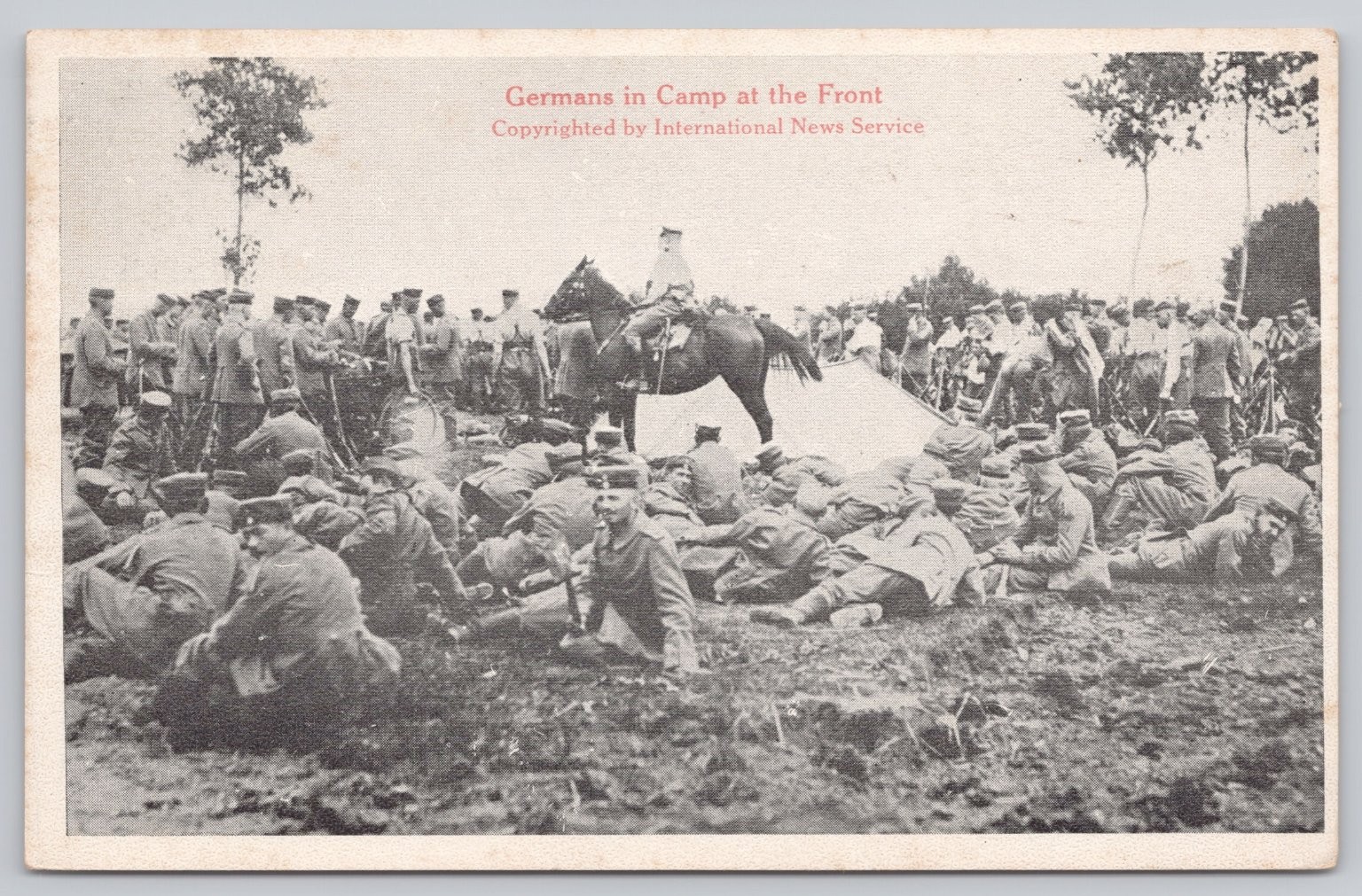 WWI Germans in Camp at the Front Vintage 1916 Postcard