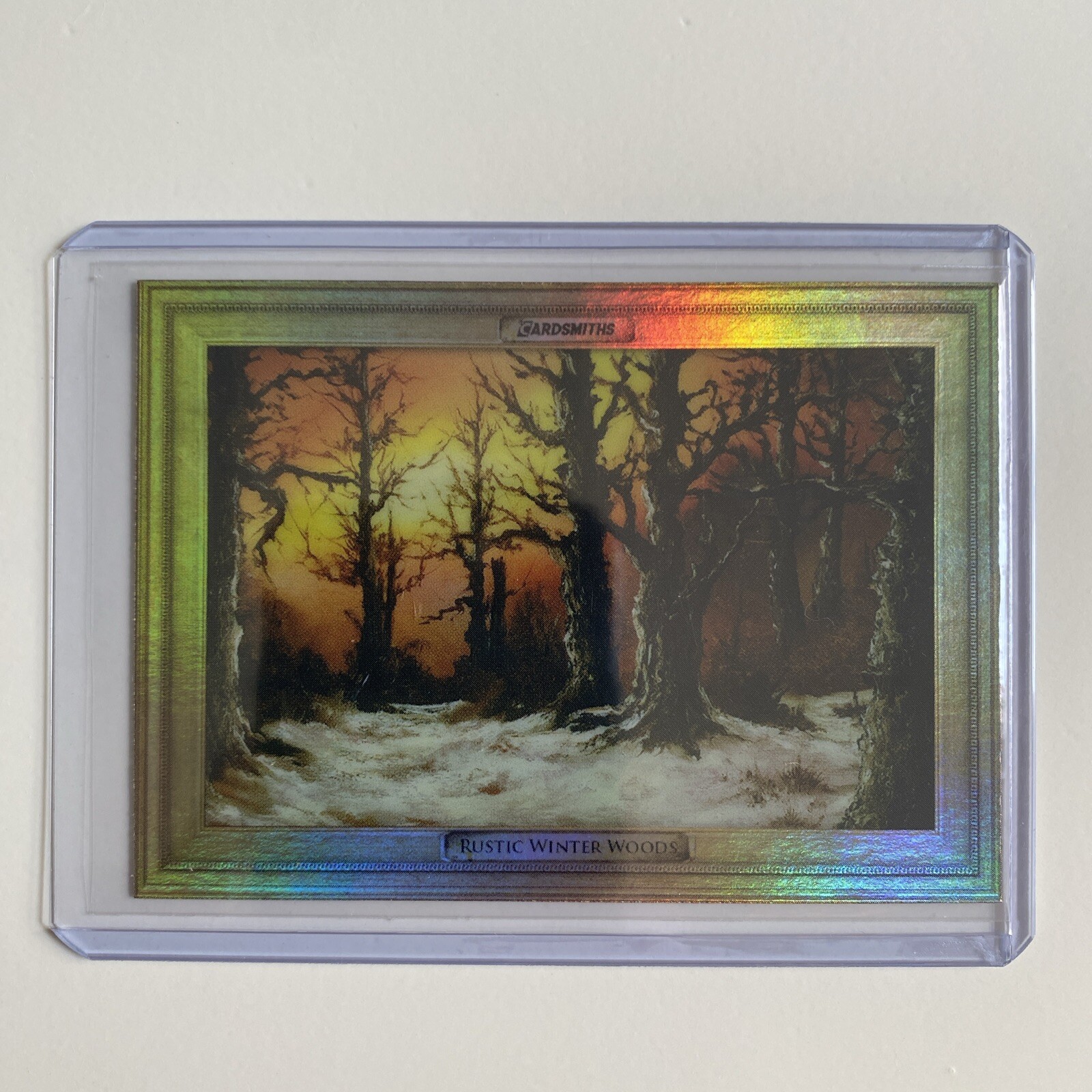 2023 Cardsmiths Bob Ross Series 1 #14 Rustic Winter Woods Rainbow Foil NM