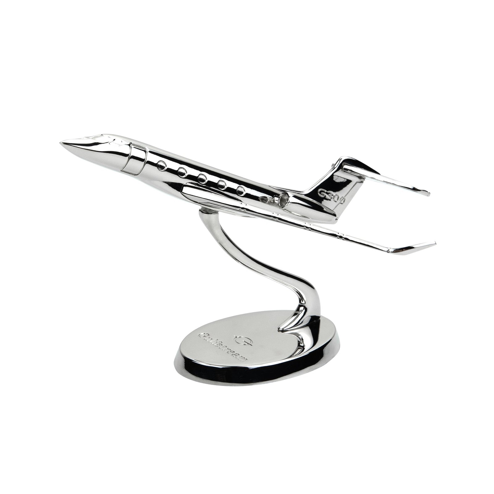 Lupa Gulfstream Aerospace G300 Chrome Metal Desk Display Model 1/115 Airplane