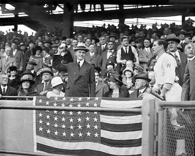 1924 President CALVIN COOLIDGE Glossy 8x10 World Series Photo Print Poster