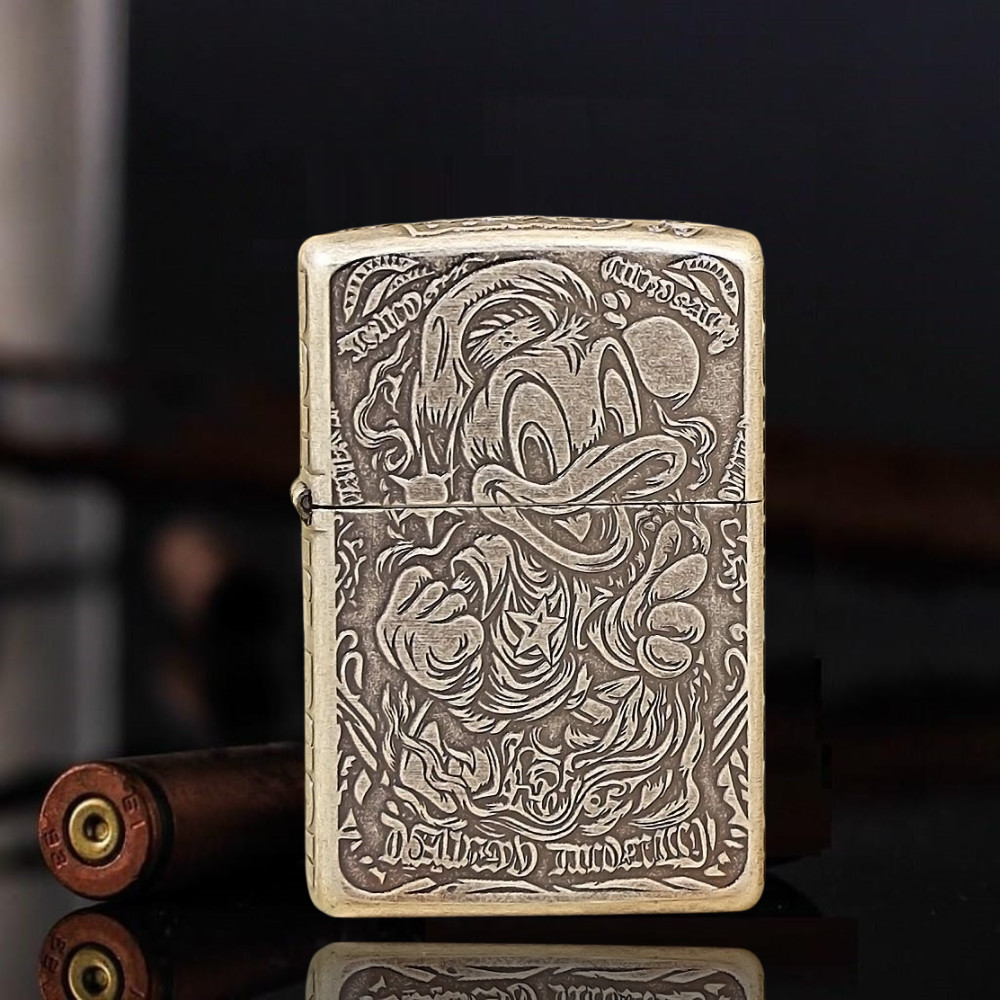 Antique Silver Donald Duck Zippo Lighter US Shipping