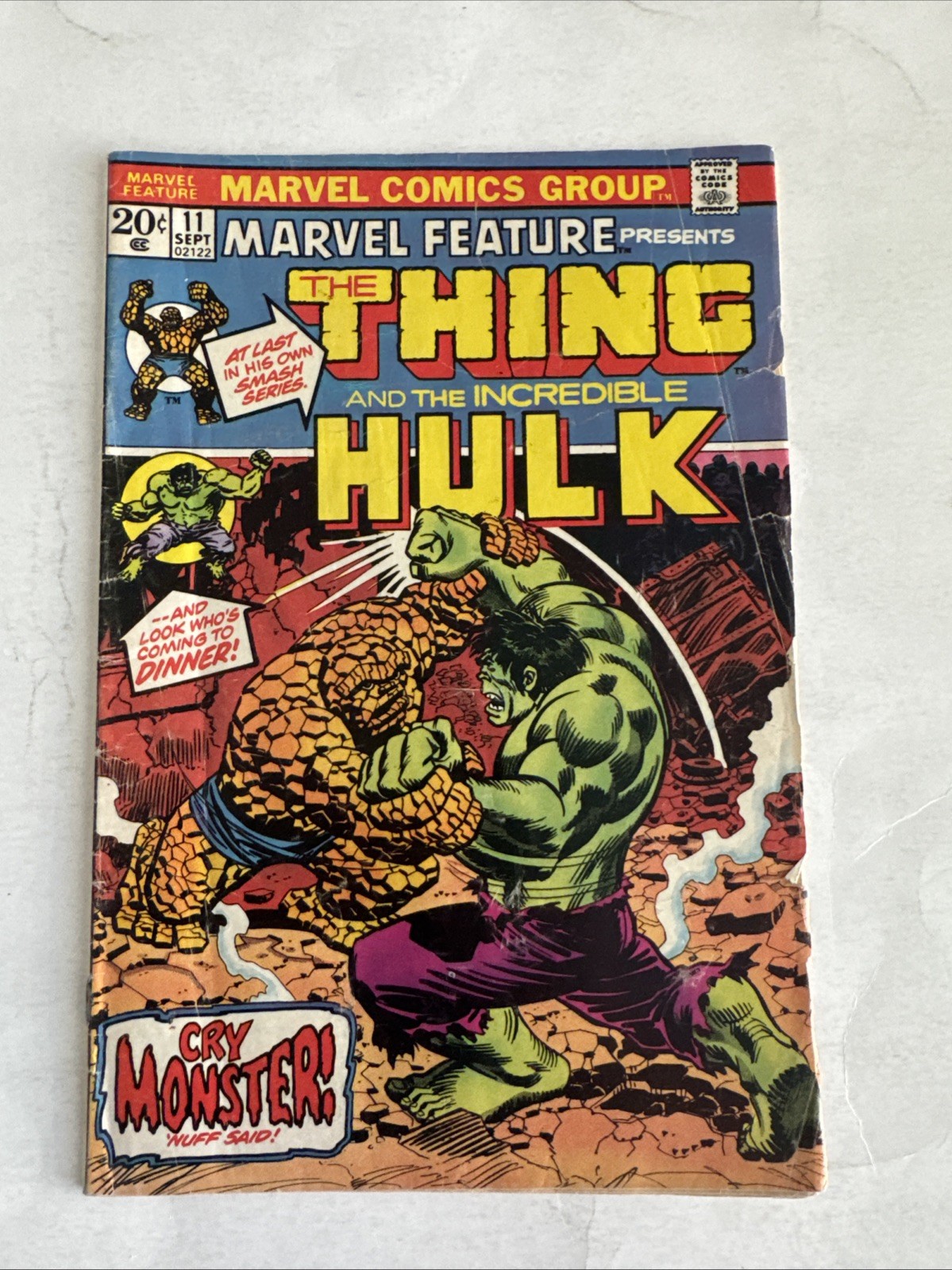 MARVEL FEATURE #11 Presents Thing & HULK SEPT 1973 Bronze Age