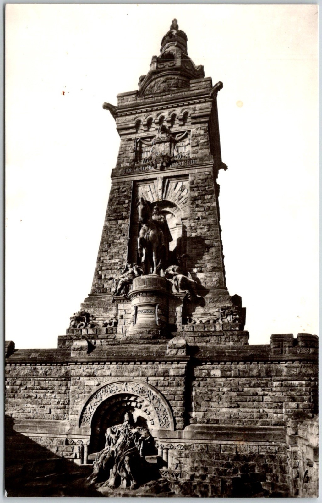 Kyffhäuser Monument Barbarossa Statue Germany Detailed Stone RPPC Postcard