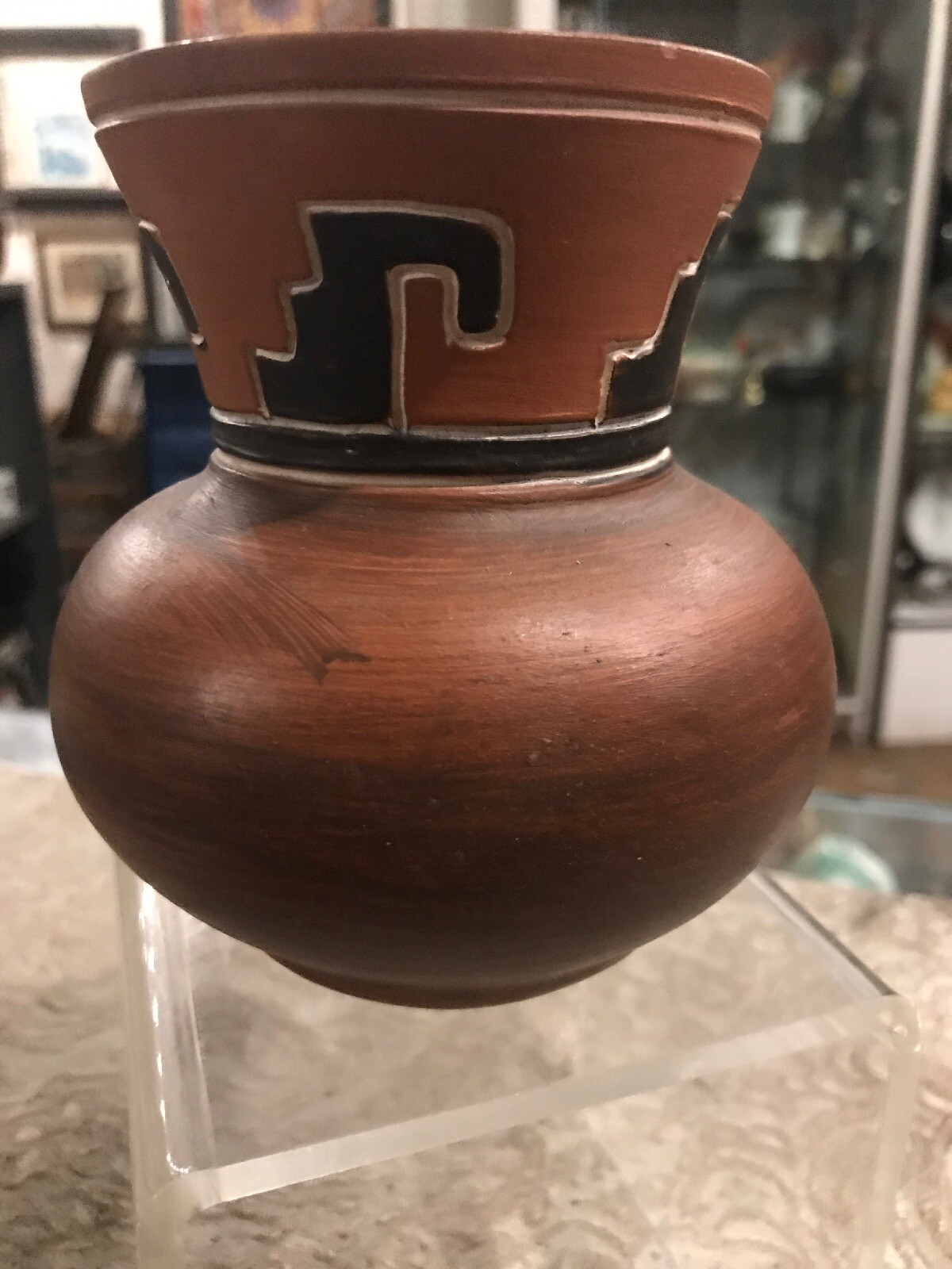 Vintage antique Indian Mexican pot Vase Bohemian