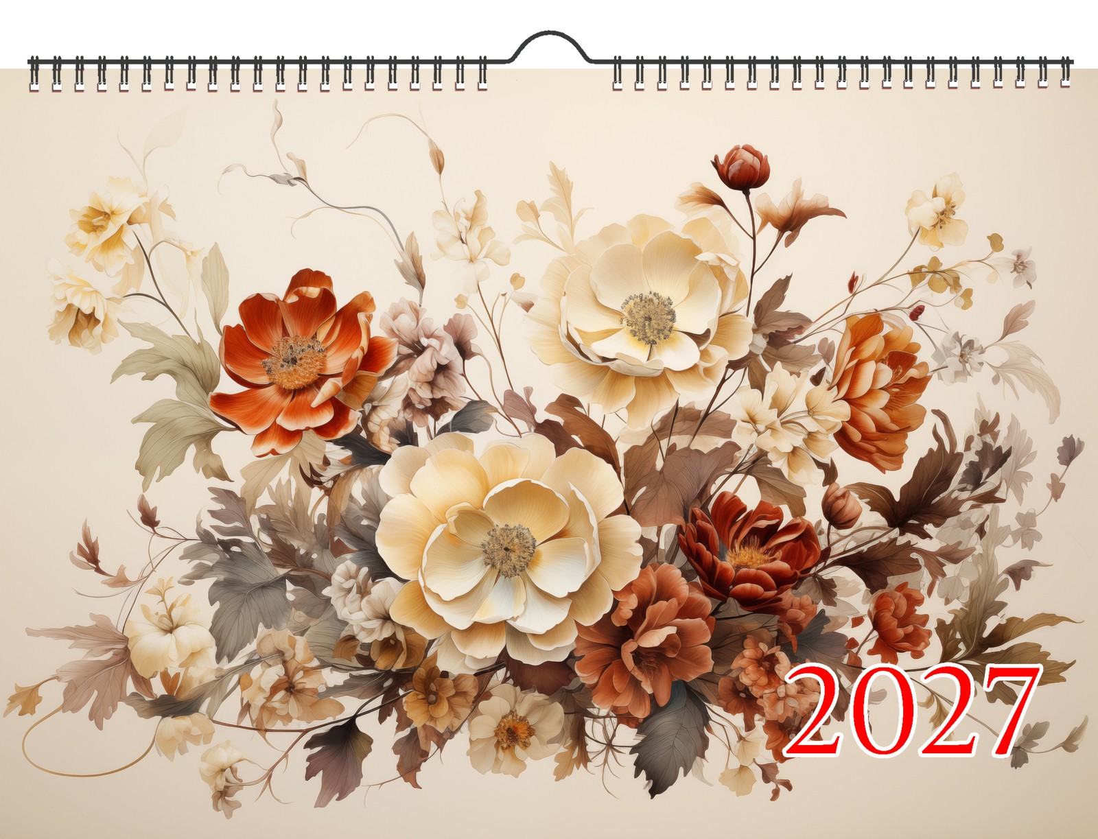 2027 Wall Calendar ~ Timeless Blooms: Elegant Floral Compositions with Soft