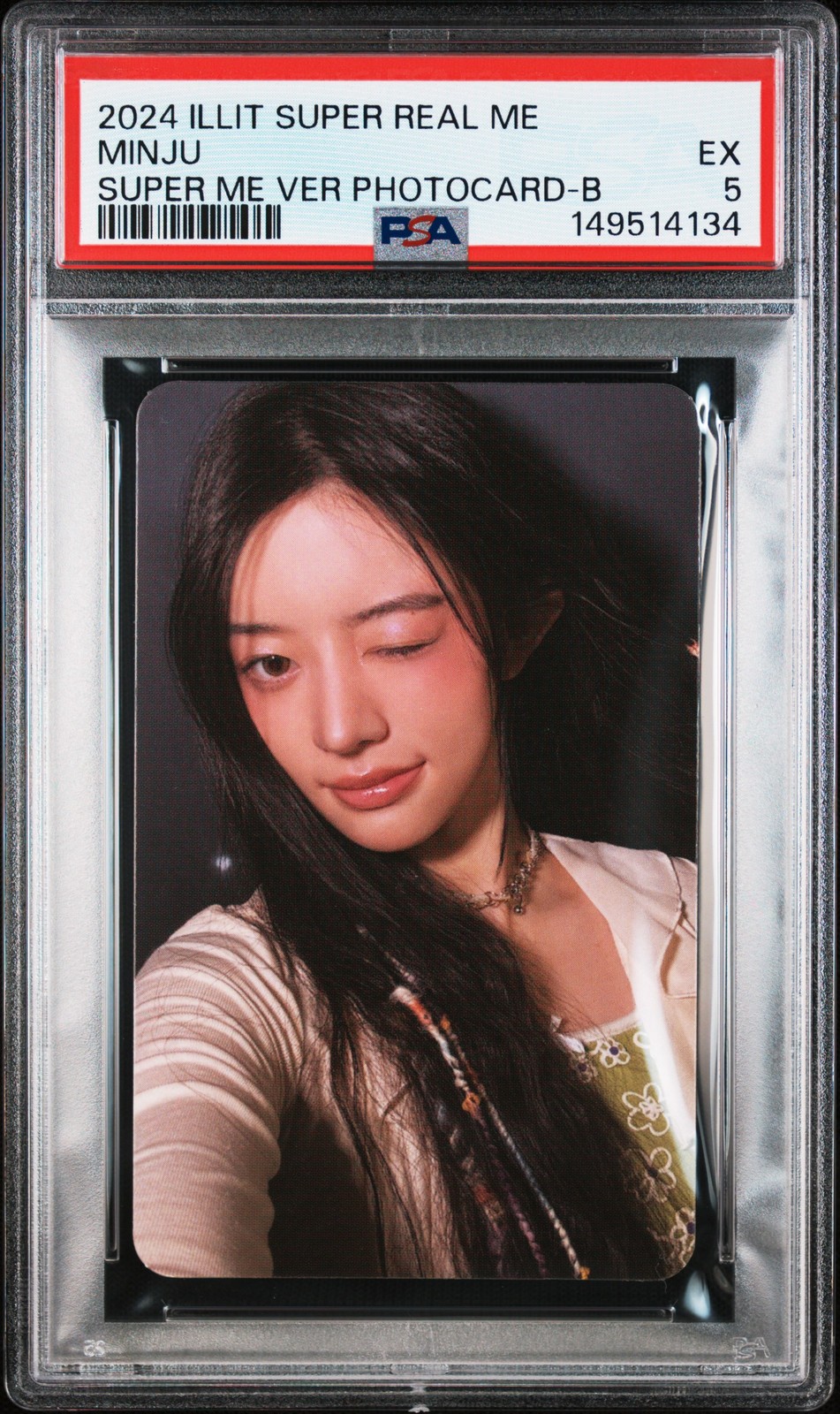 2024 ILLIT 1ST MINI ALBUM SUPER REAL ME SUPER ME VER PHOTOCARDS B MINJU PSA 5