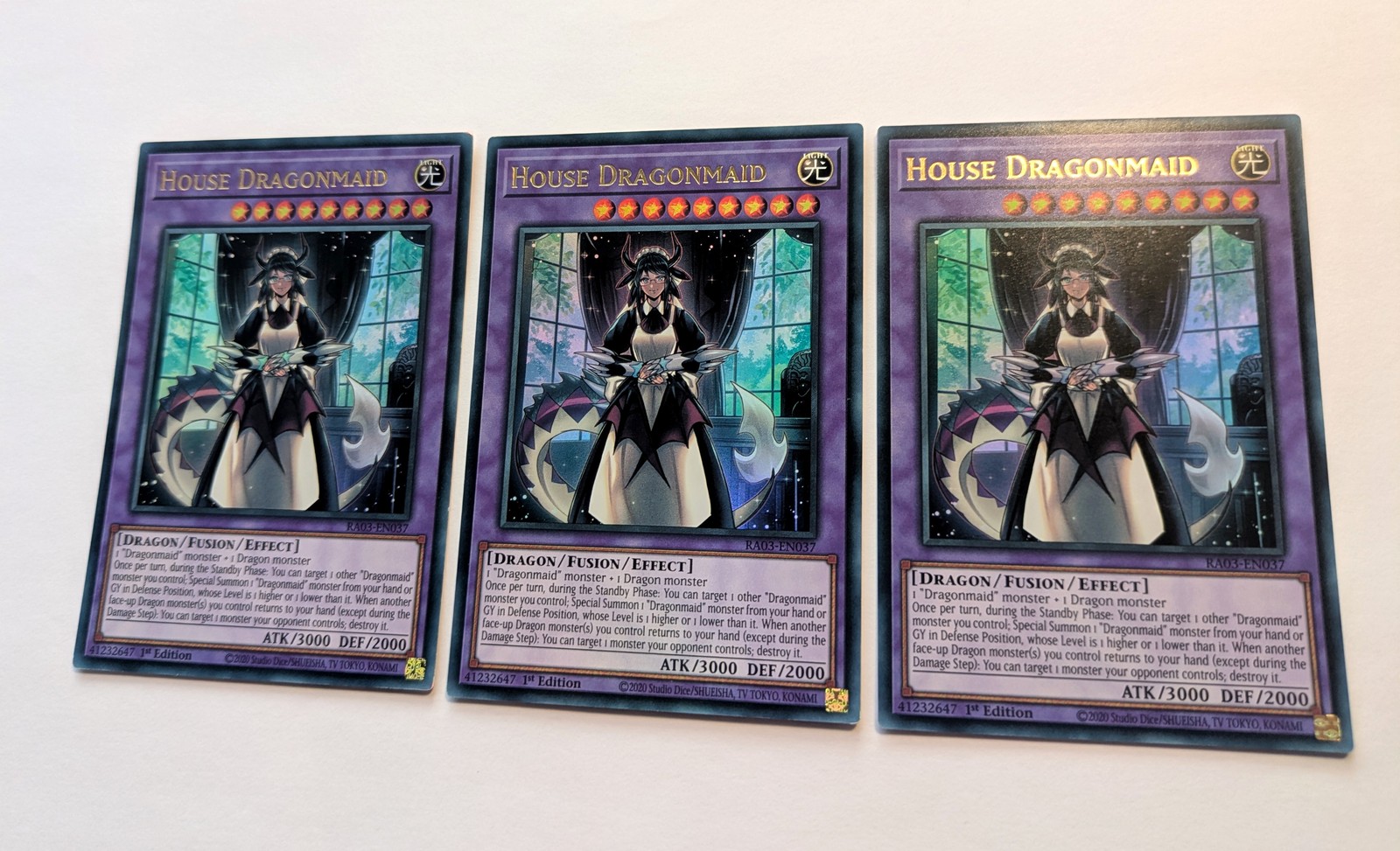 3 x RA03-EN037 House Dragonmaid - Ultra Rare - 1st Ed YuGiOh Playset