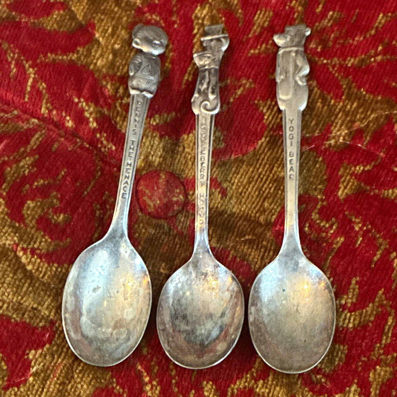 3 vintage silver spoons Yogi bear Dennis the menace huckleberry hound 