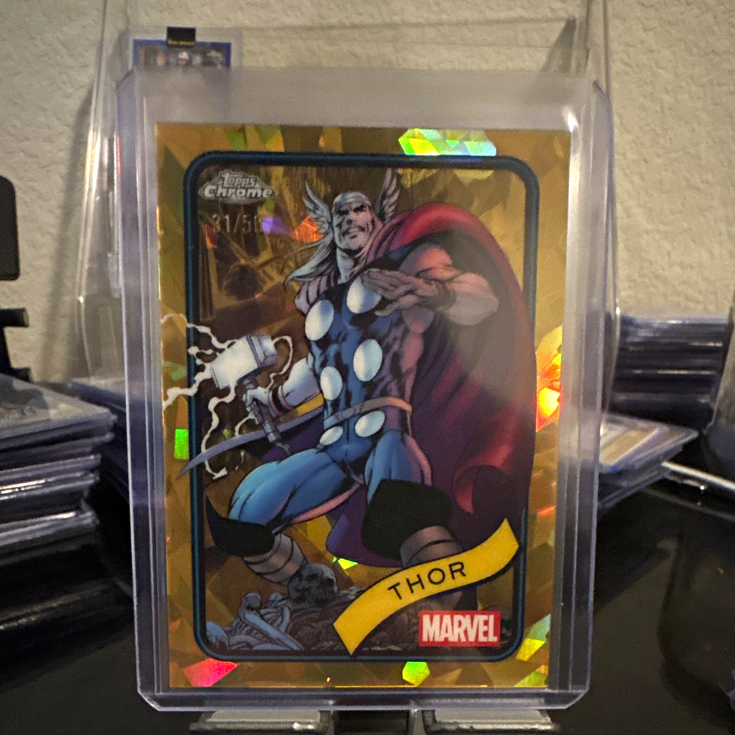 2025 Topps Chrome Marvel sapphire  Thor #119 Gold Parallel Serial Numbered /50