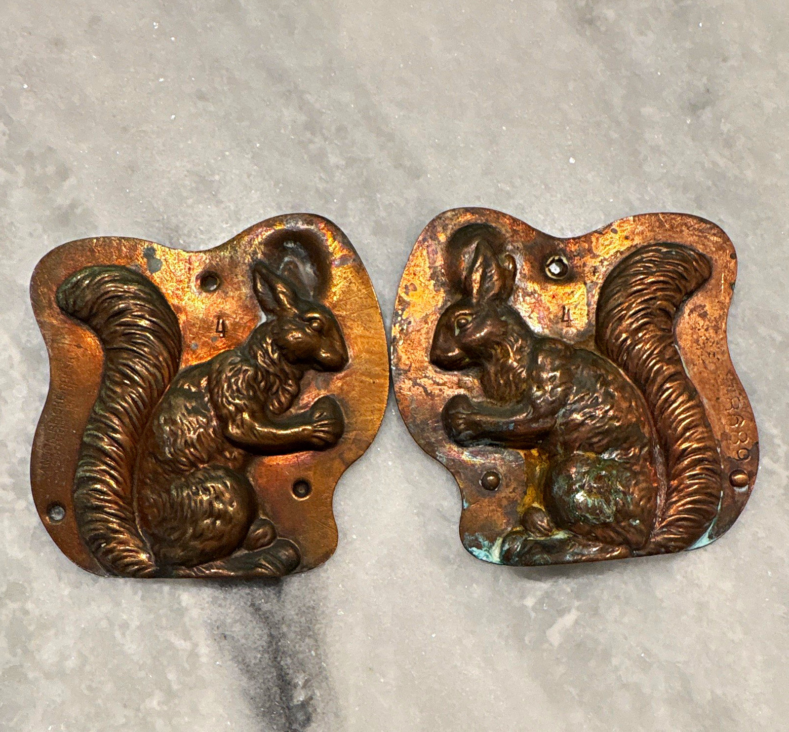 Antique Anton Reiche Copper Squirrel Chocolate Mold / Mould 8689, Dresden
