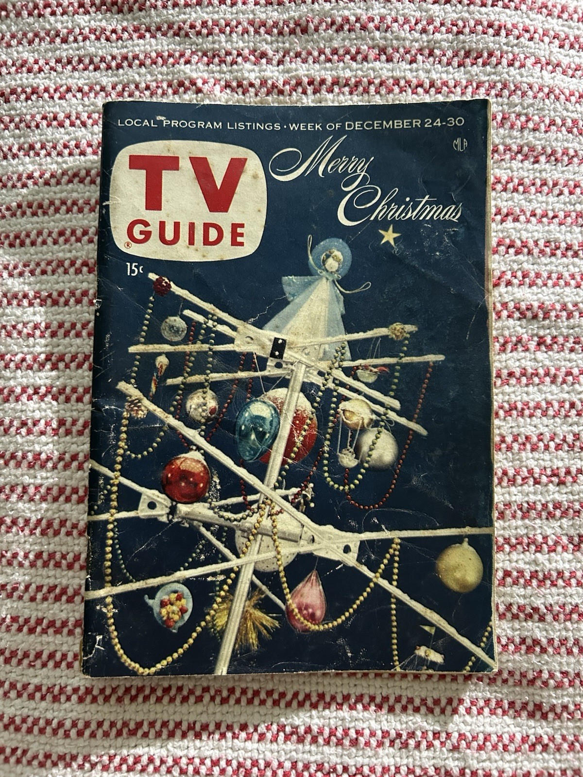 Vintage 1955 December TV GUIDE Baton Rouge Jack Berry, Hollywood Gossip, Disney