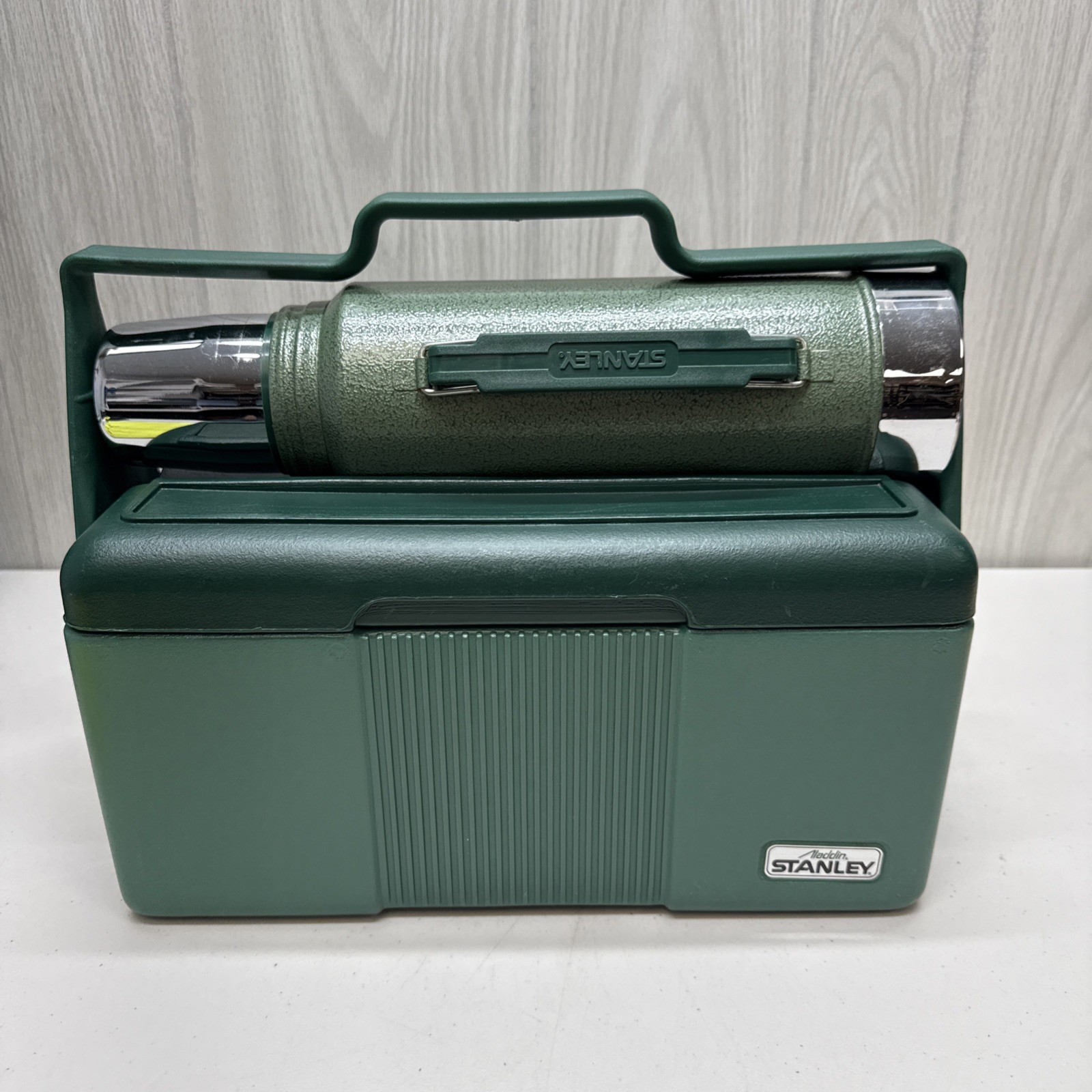 Vintage Stanley Aladdin Lunch Box Cooler and Vacuum Thermos Bottle Combo Set USA