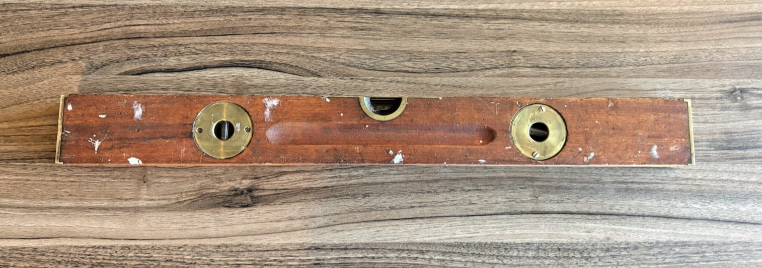 Antique Stanley No. 25 Wood Spirit Level 26\