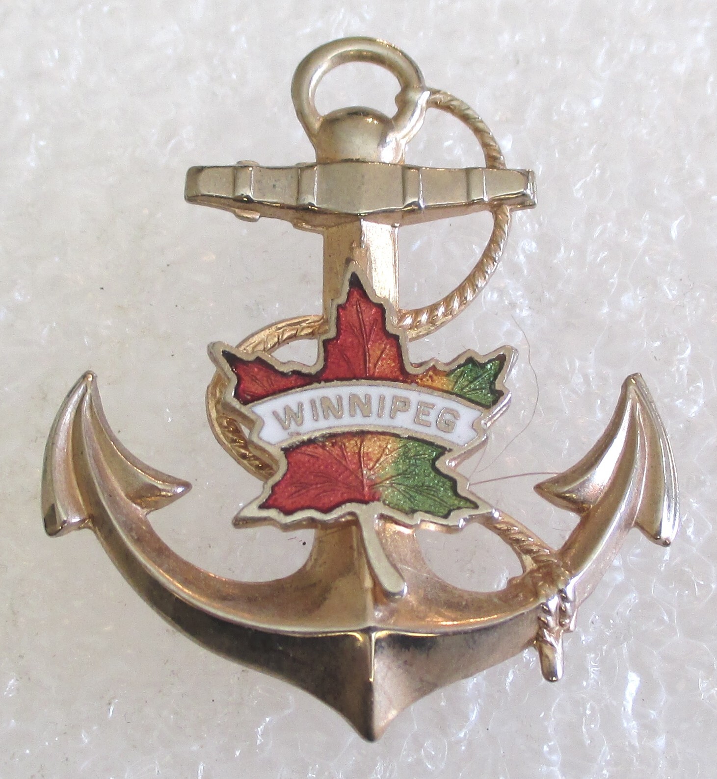 Vintage City of Winnipeg - Manitoba Canada Tourist Travel Souvenir Pin - Anchor