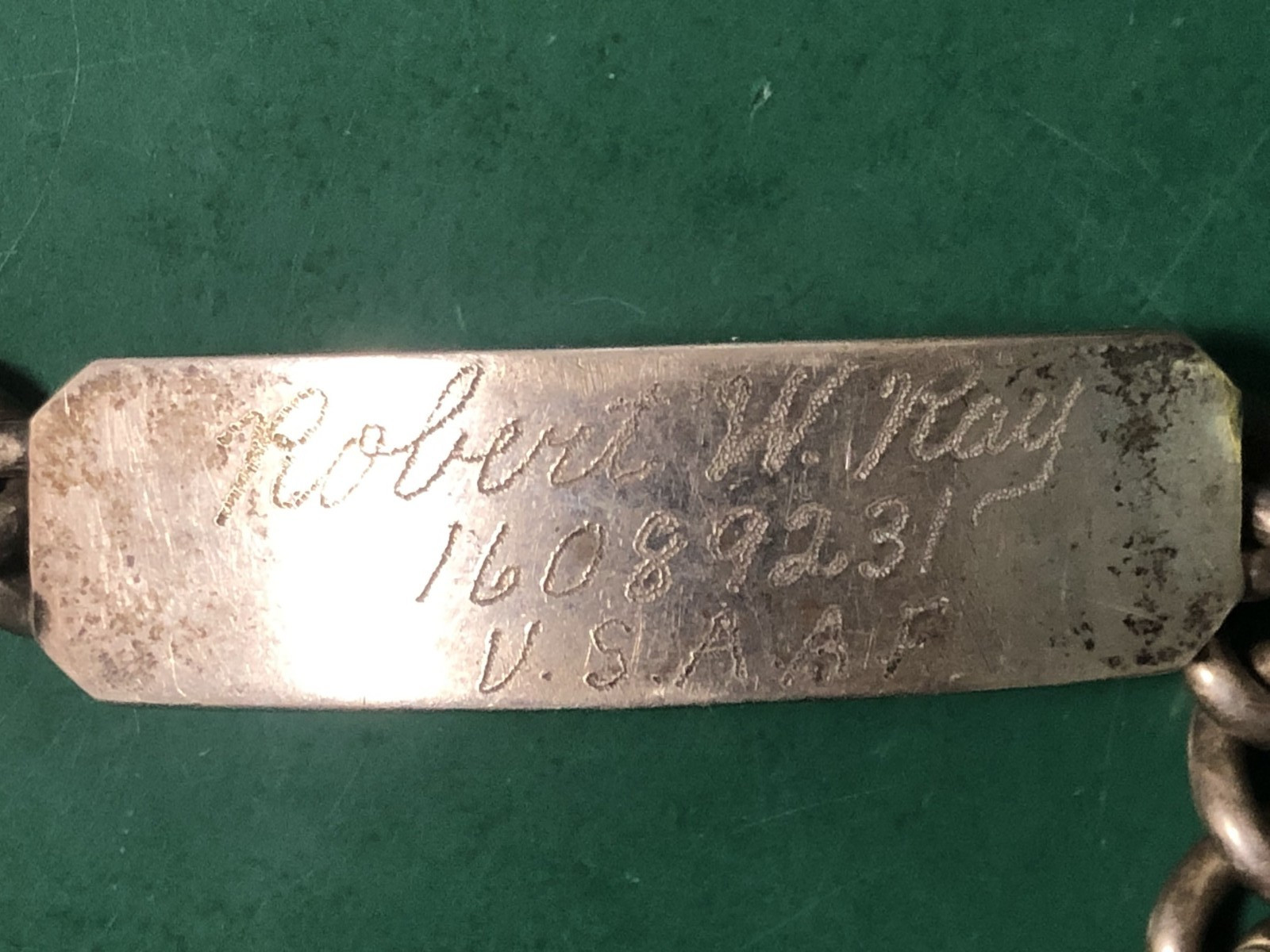 ww 2 named sterling silver I D bracelet 39 .4 grams