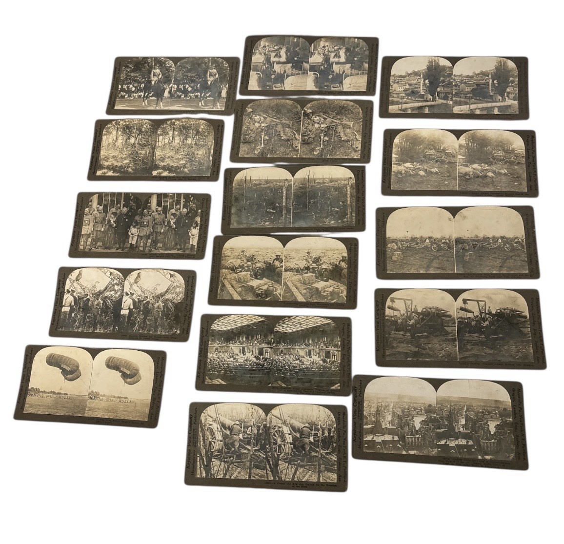 Lot of 16 WWI Keystone Stereoview Cards Trench Warfare France WW1