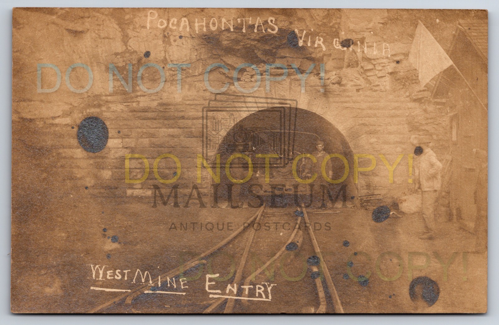 West Mine Entrance Pocahontas Coal Mine Virginia VA c1905 Real Photo RPPC