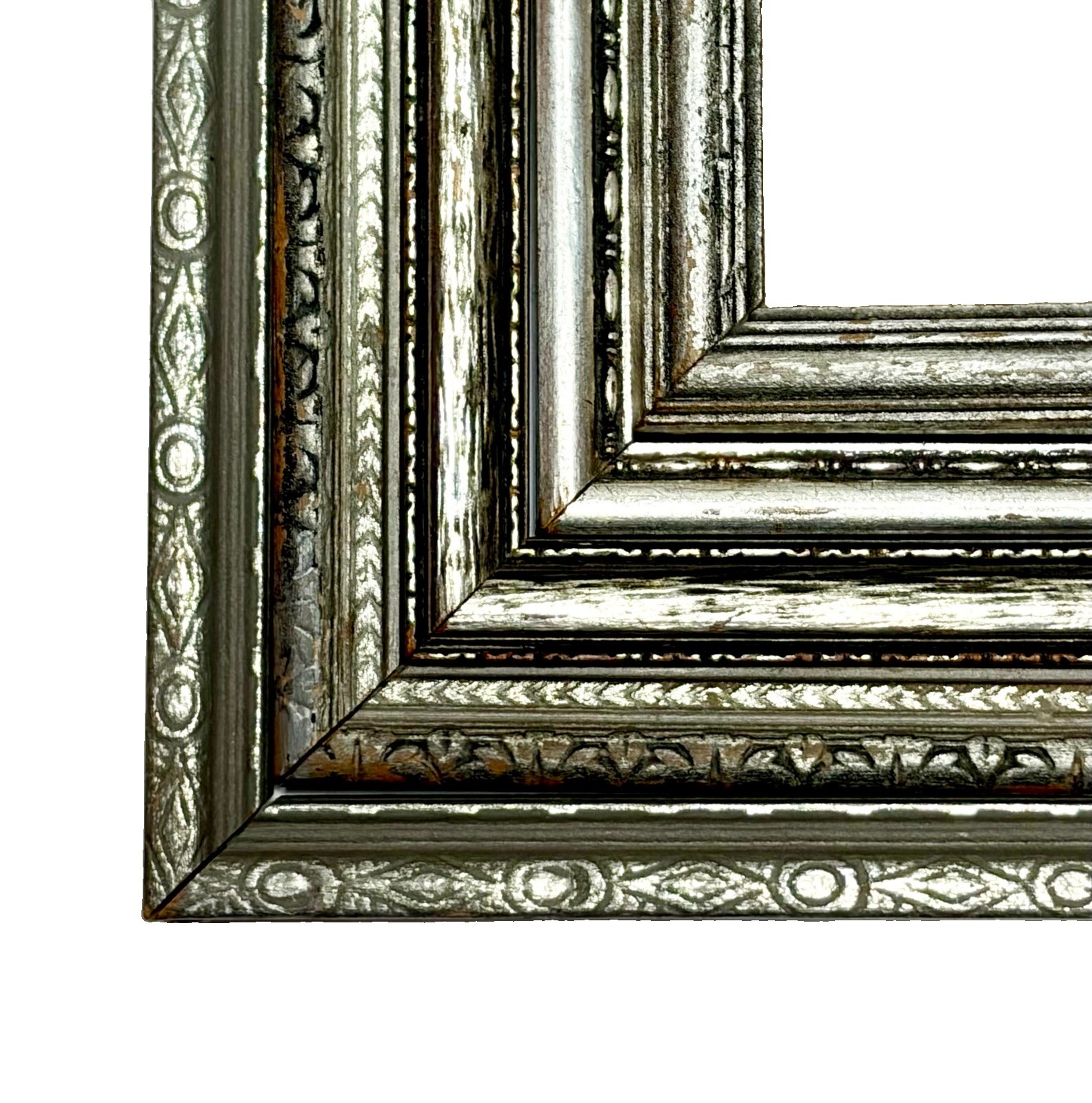 Set/5 Antique 1920s Art Deco Silver Gilt Ornate Wood Picture Frame VTG Photo Lot