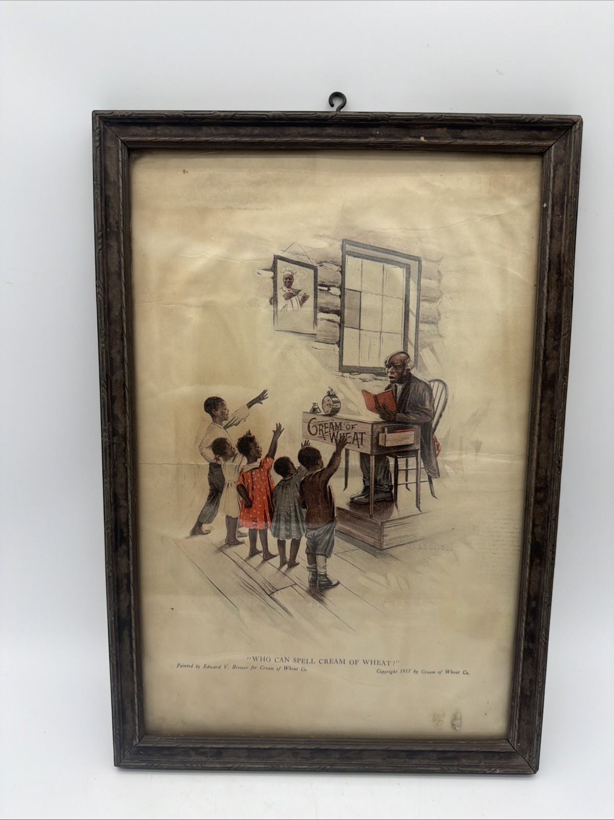 Antique 1917 “who Can Spell Cream Of Wheat” Ad Painted By Edward Brewer