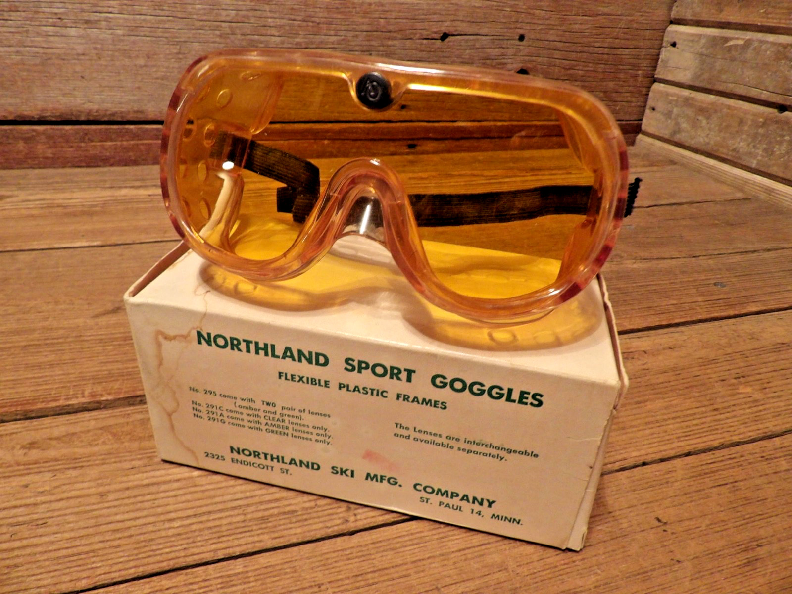 Vintage 1960-70's NOS NORTHLAND SPORT SKI Motorcycle Goggles USA - New in Box