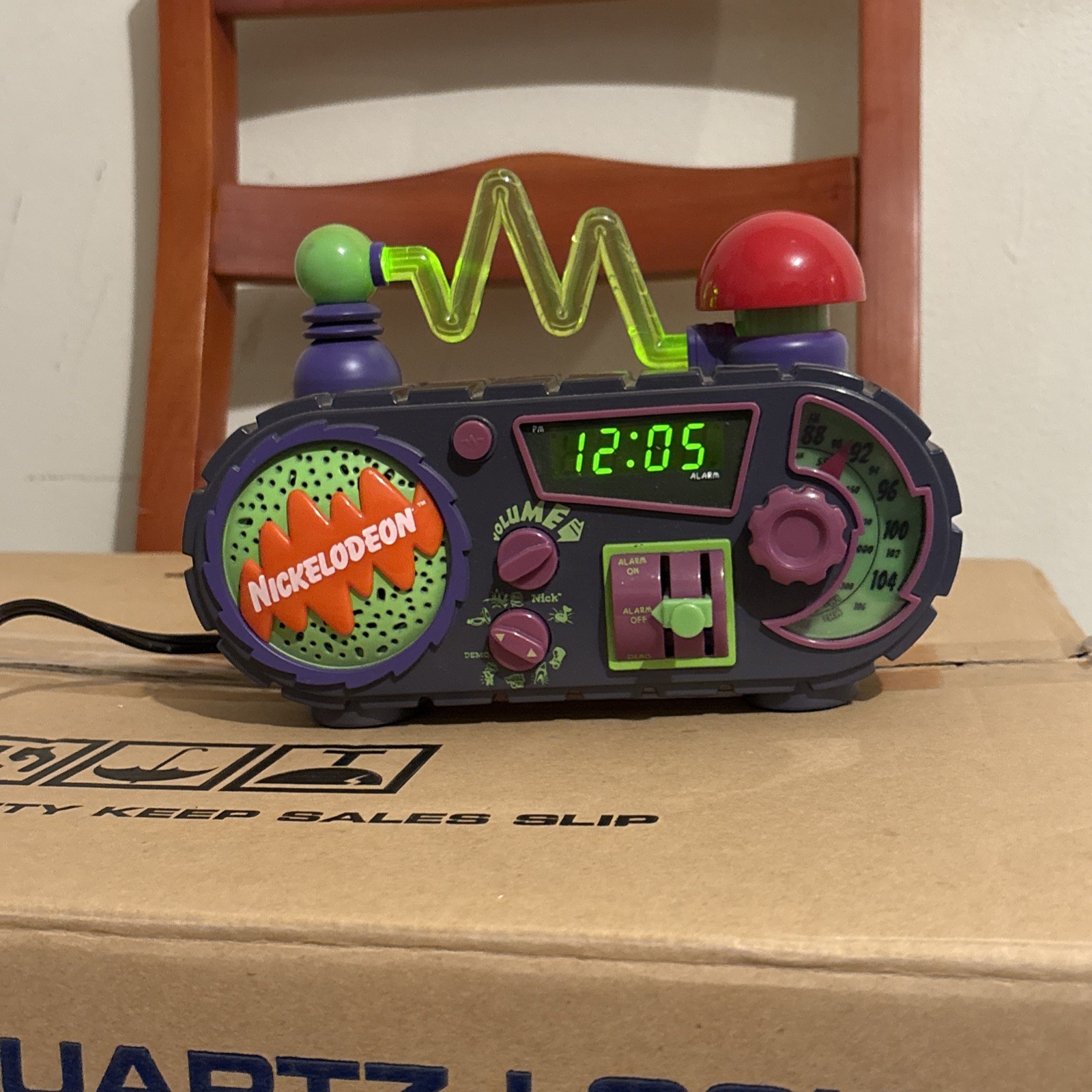 Vintage 1995 90s Nickelodeon Time Blaster Radio/Alarm Clock - Working A