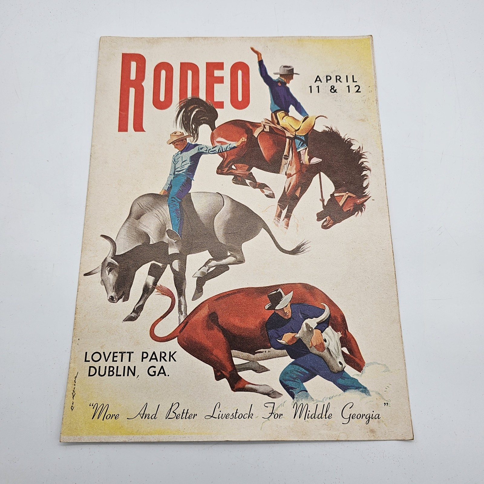 1961 Lovett Park Dublin GA Rodeo Program Coca Cola