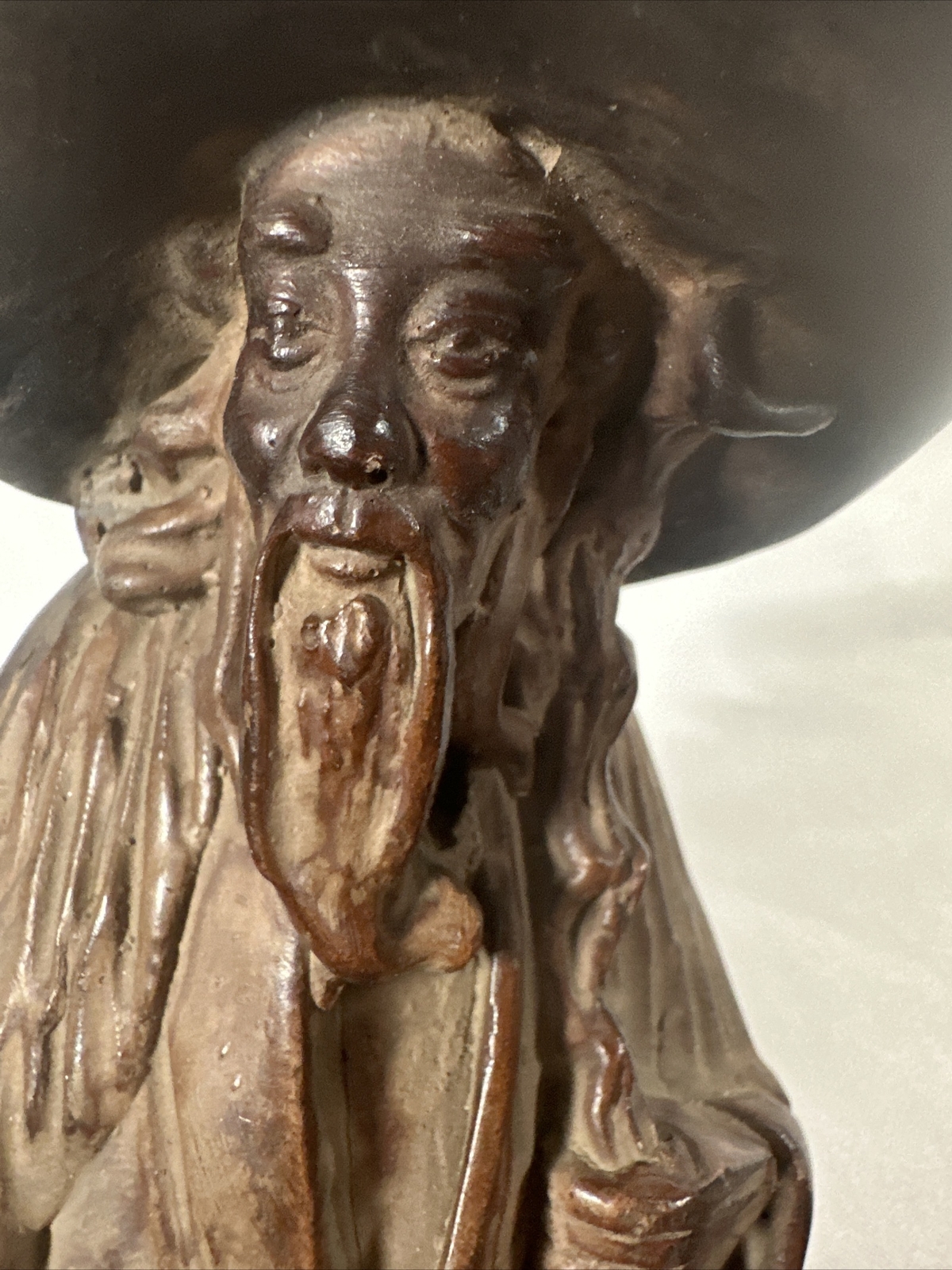Madman Ceramic Figurine Vintage Antique 10 inch TALL Chinese Statue Asian
