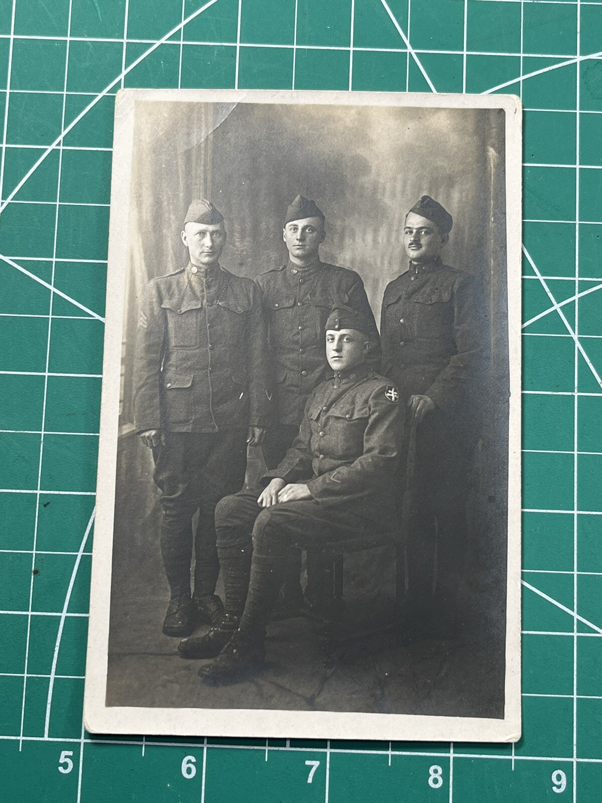 WW1 Doughboy Soldiers x4 79th Division Studio Photo