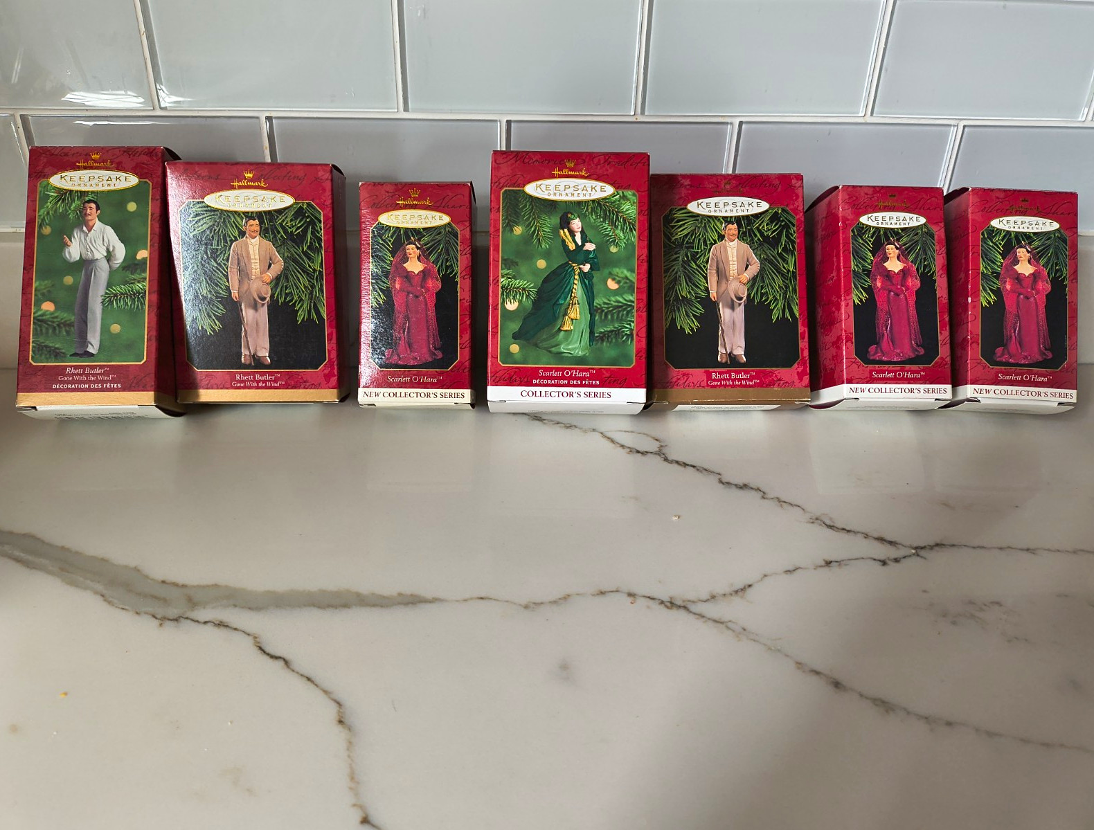 7 Hallmark Gone With The Wind Ornaments .New In Box.  1997, 1999 And 2000.