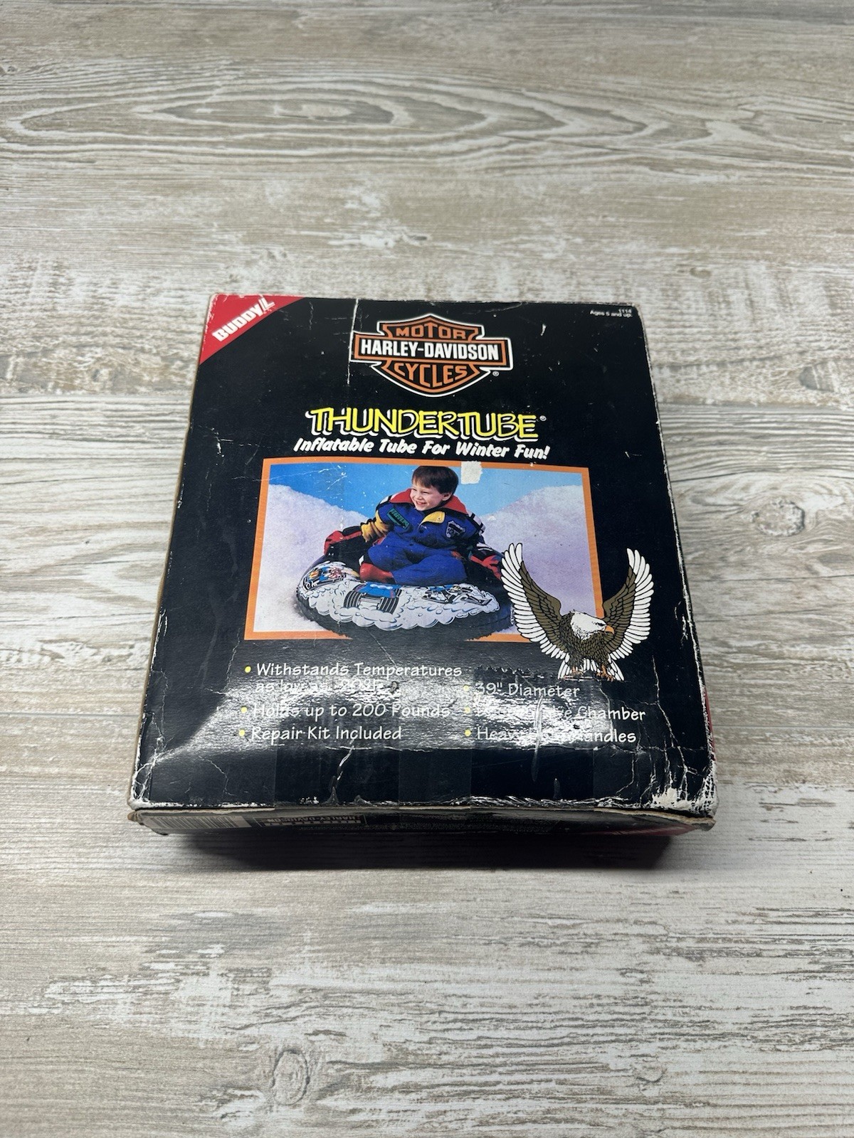 Vintage Buddy L Harley Davidson Thundertube Inflatable Tube Sled in Box