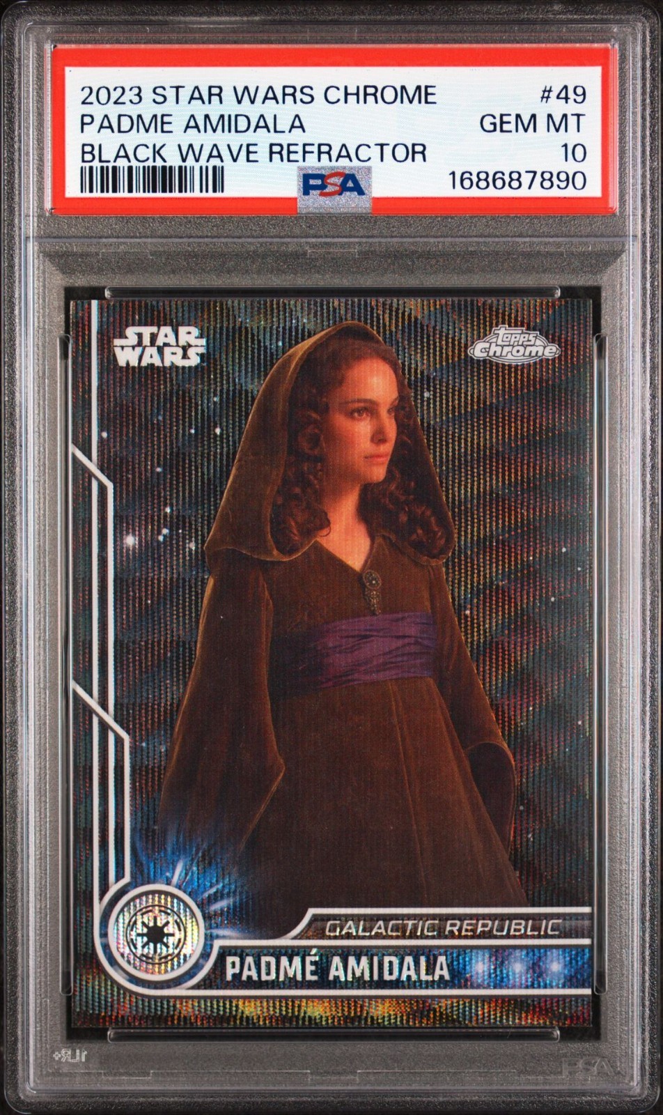 2023 Topps Stars Wars Chrome Padme Amidala Black Wave Refractor PSA 10 Gem Mint