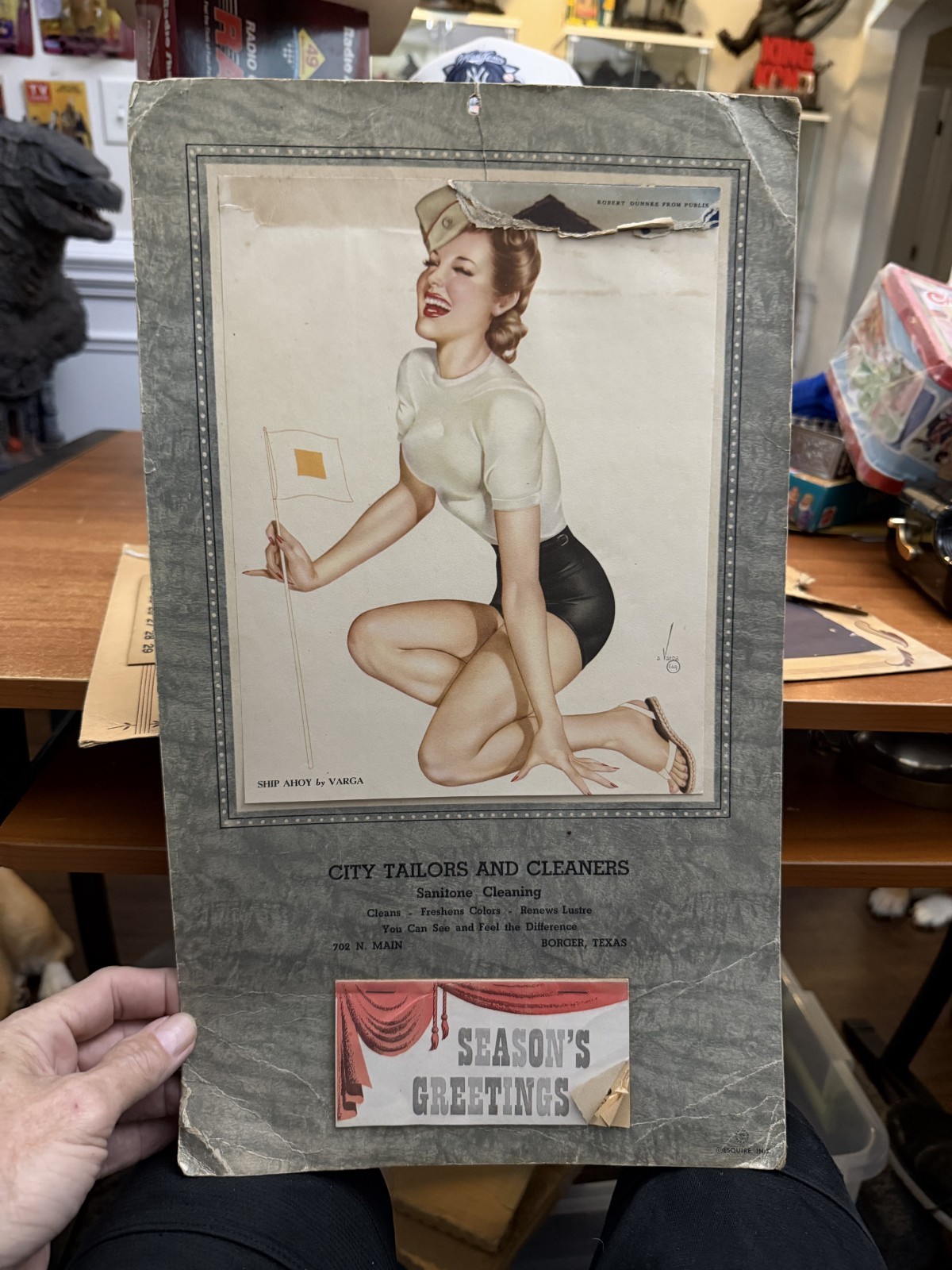 1946 Pinup Girl Advertising Calendar Borger TX City Tailors