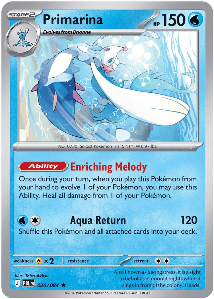 Primarina Holofoil PBL 020/084 R NM