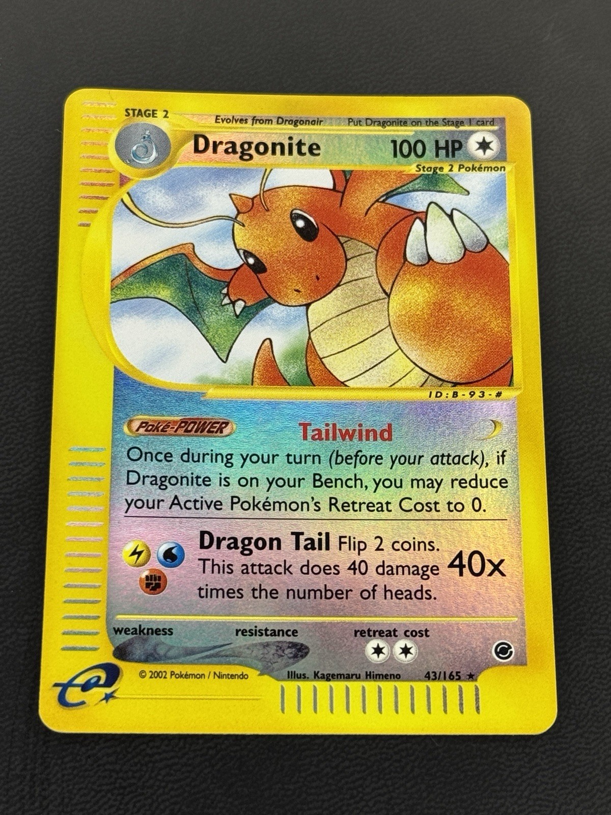 Pokémon TCG Dragonite 43/165 Reverse Holo Expedition Card