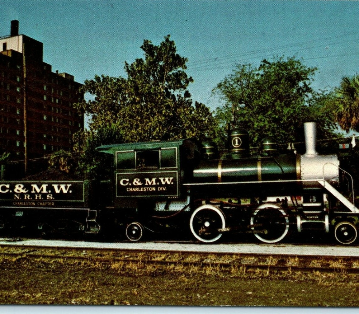 One Spot Cherokee Brick Co #1 C&MW Columbia Class Steam Train Vintage Postcard