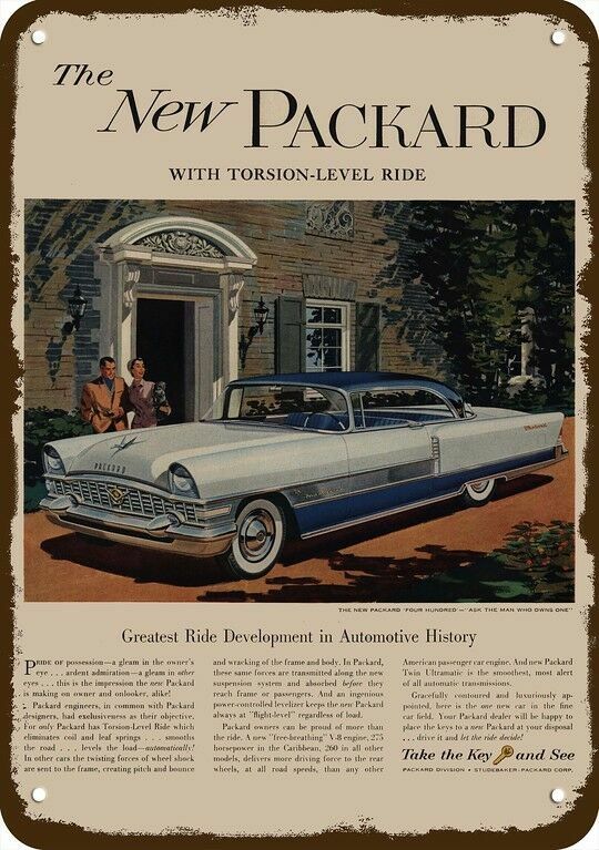 1955 PACKARD 400 Car Vintage-Look-Edge DECORATIVE REPLICA METAL SIGN
