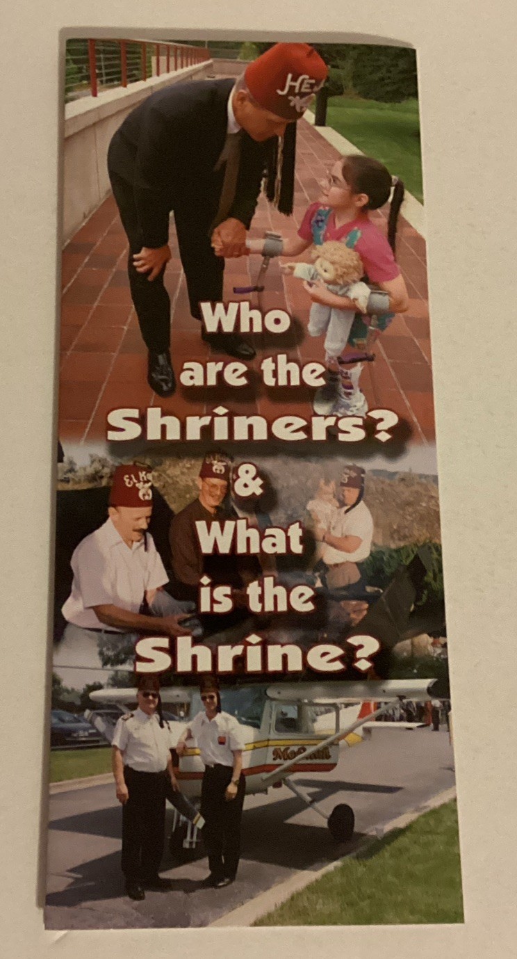 Who Are The Shriners & What Is The Shrine? Brochure Masons Fraternity 