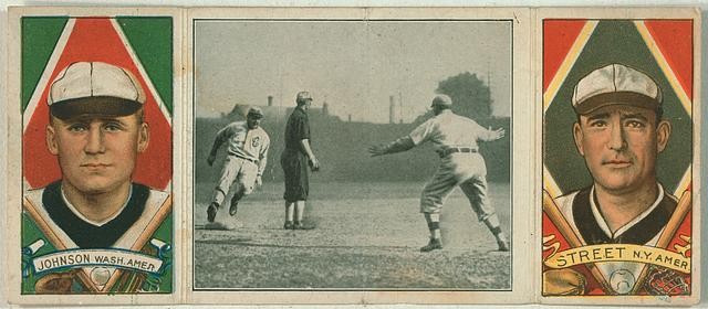 Washington New York Walter Johnson Gabby Street 1912 Baseball Portrait T202