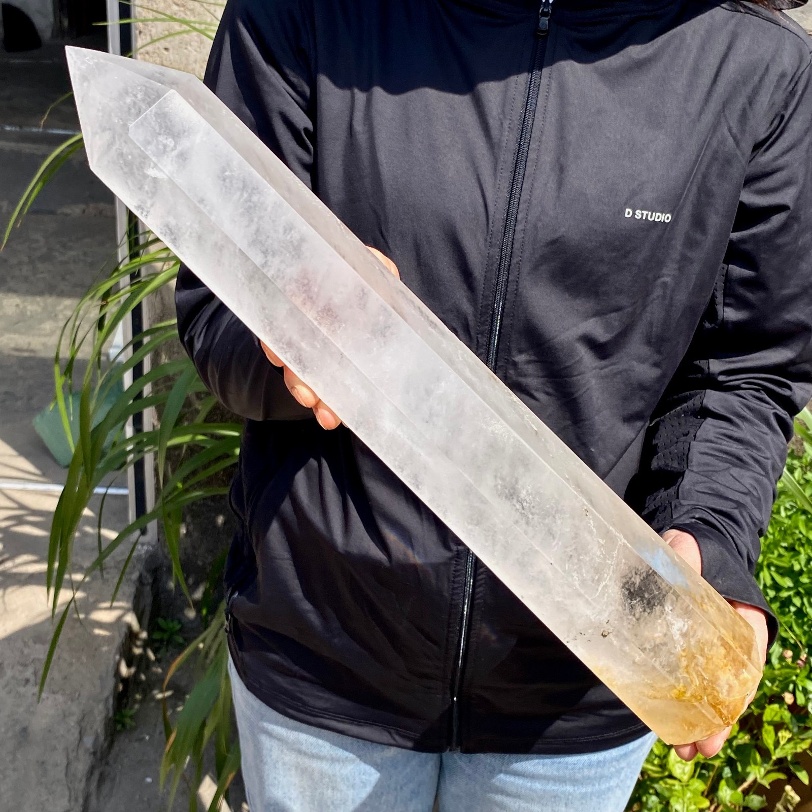 8.24LB Large Natural Clear White Crystal Obelisk Transparent Quartz Energy