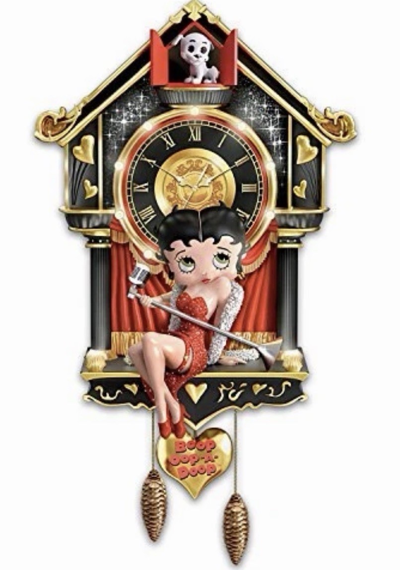 The Bradford Exchange Sculpted Betty Boop Cuckoo Clock with Lights 16.5-inches