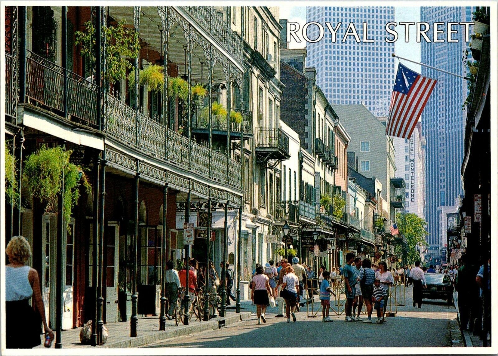 Louisiana New Orleans French Quarter Royal Street 1980s? Vintage Postcard