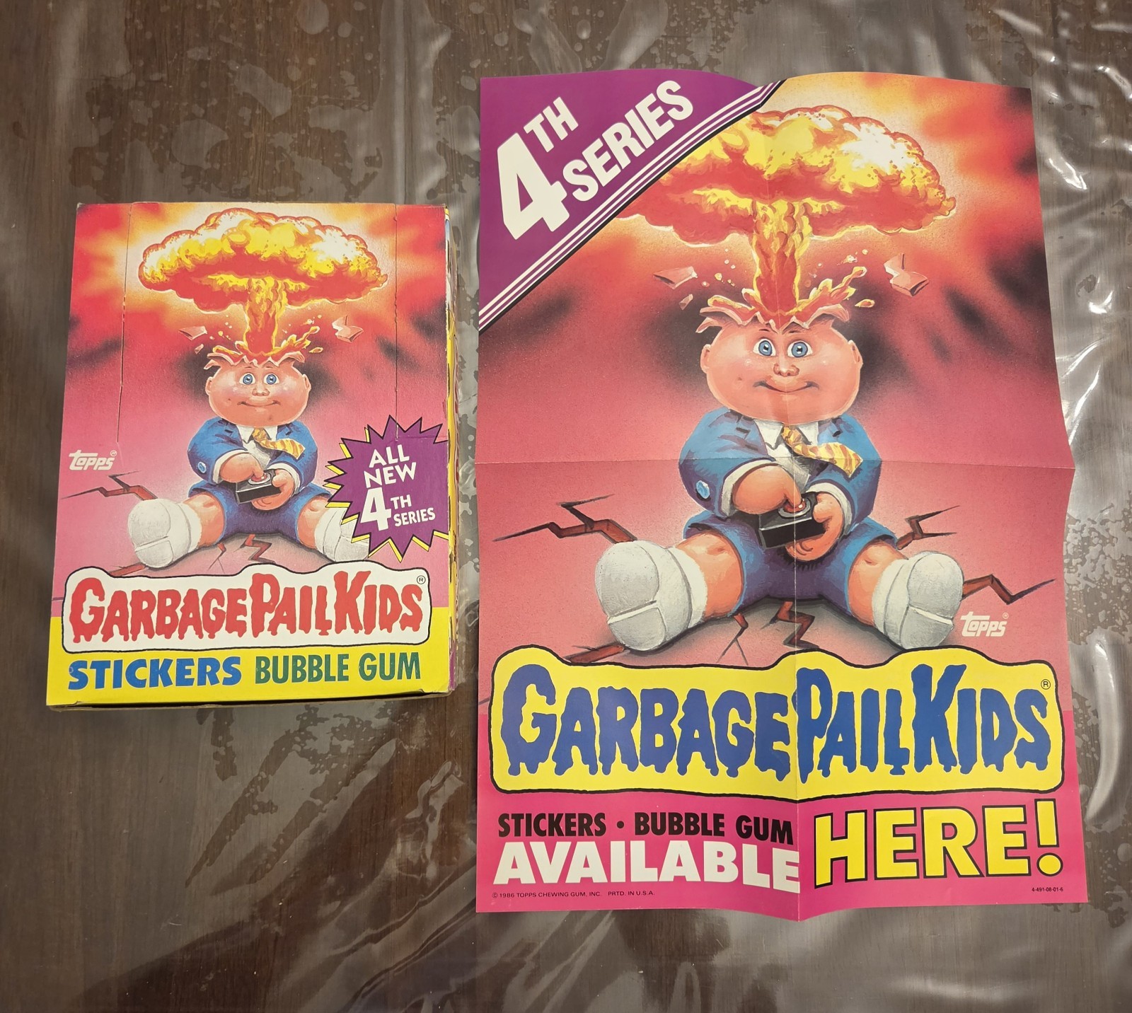 1986 Topps Garbage Pail Kids 4th Series Original Box All 48 Wax Packs & Poster