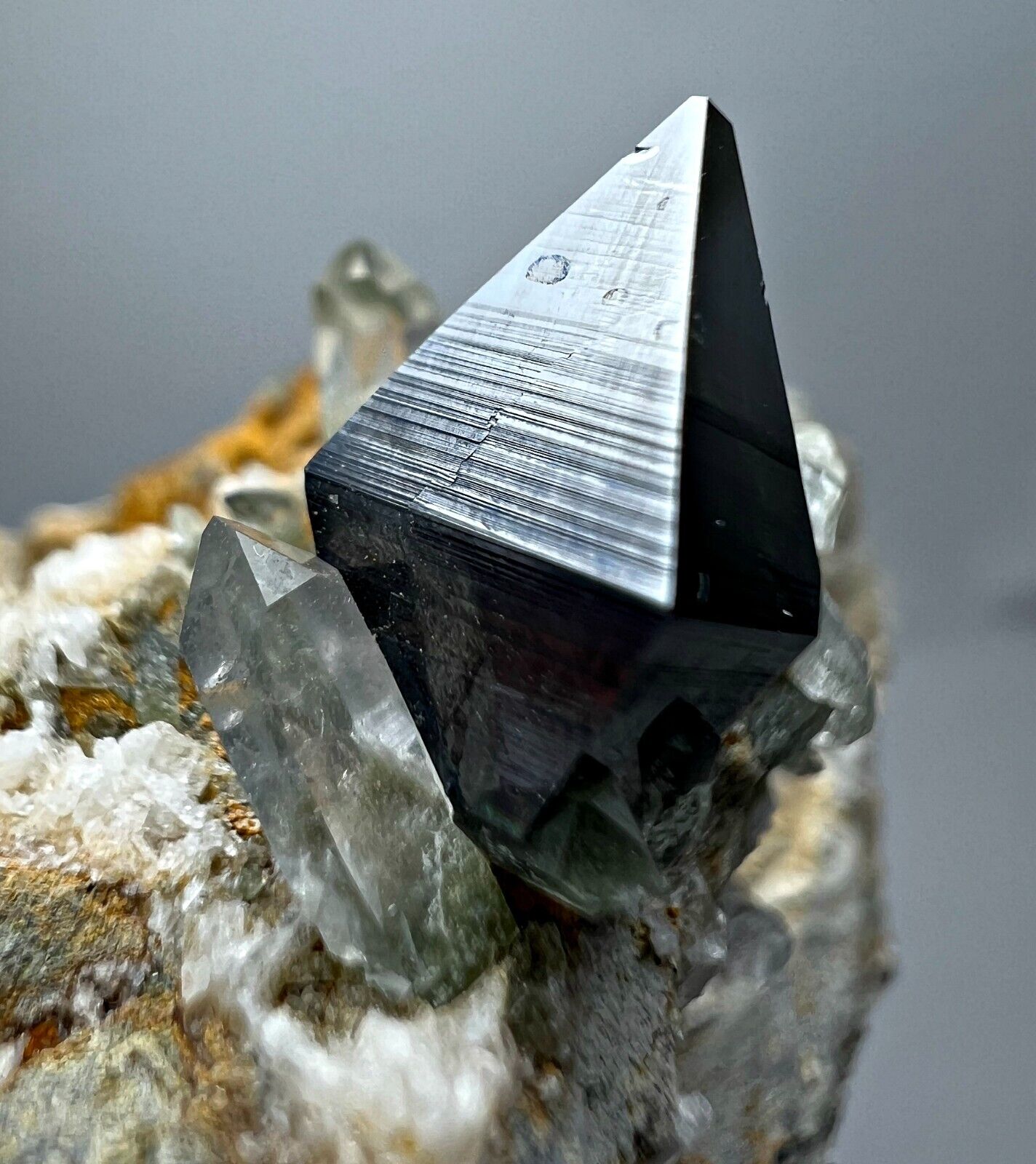 133 GM Rare, Full Terminated Big Anatase Crystal w/ Quartz on Matrix @ Pakistan