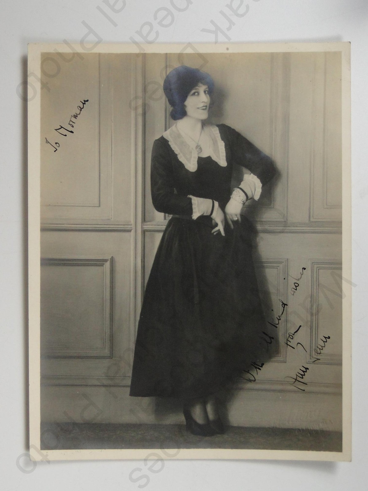 Actress Ann Penn Signed Autographed Dark Dress Lace Collar 1920s VTG Photo